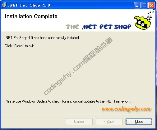 Petshop4.0安装成功界面