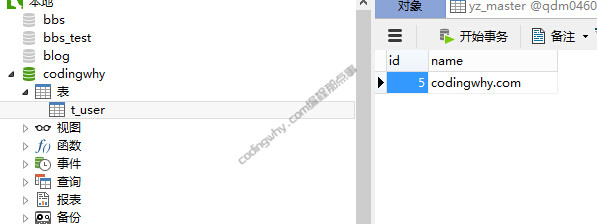 执行JDBC添加单条数据代码后的表数据展示