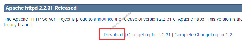 apache httpd 2.2.31 Released的下载链接
