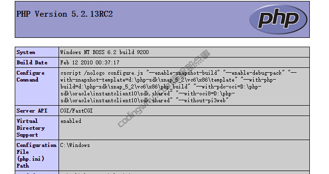 php5.2.13的phpinfo信息