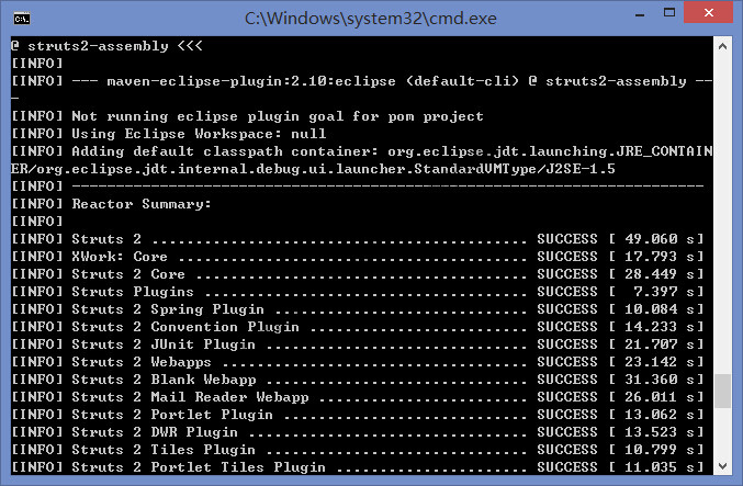 maven编译struts2源码并导入eclipse