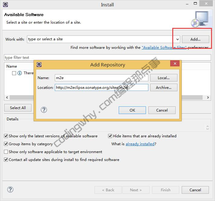 Add Repository窗口填写maven相关信息