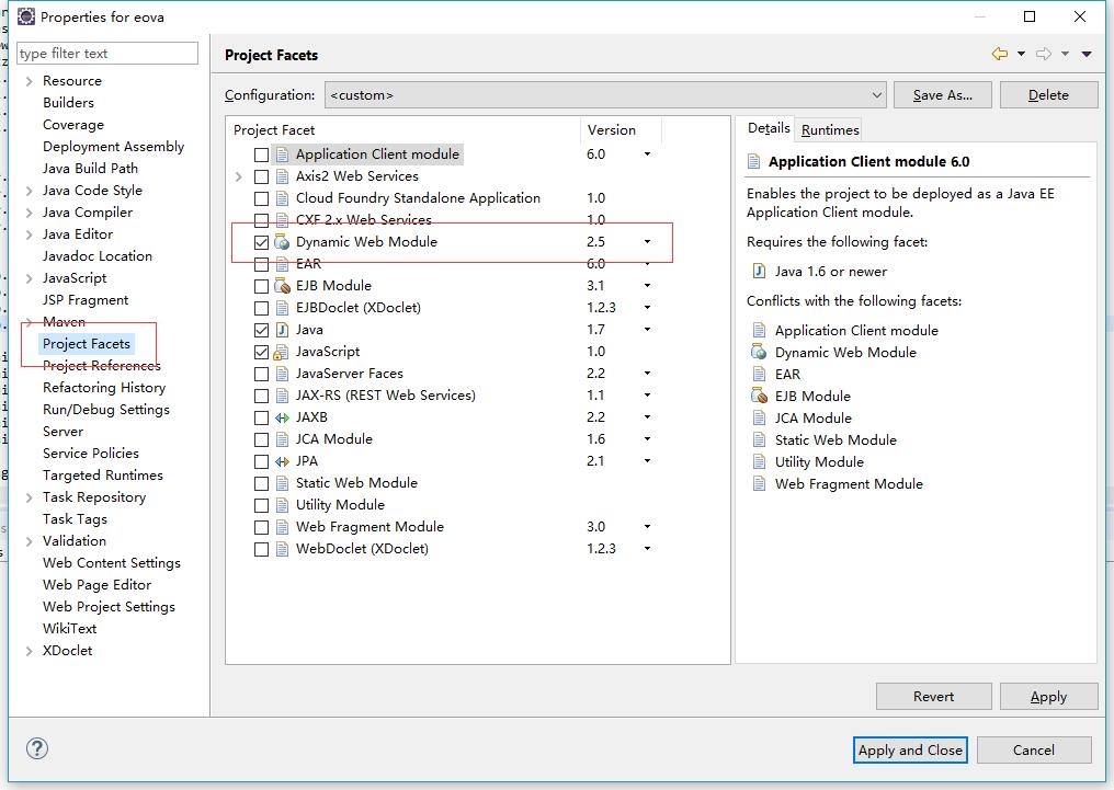 IDDA修改Dynamic Web Module即web.xml的版本（Deployment Descriptors）