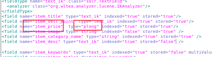solr8.4：Unknown fieldType 'long' specified on field item_price