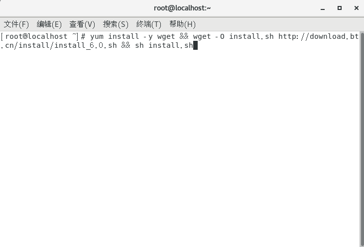 输入宝塔安装命令